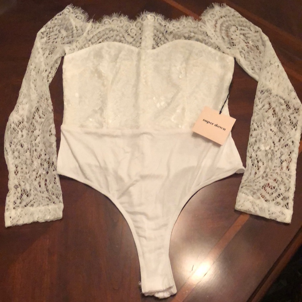 White Lace bodysuit size small